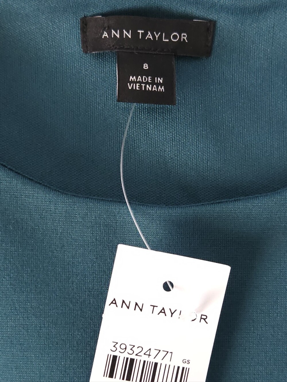 Ann Taylor Pleated Belted Maxi Dress 8 Teal Short Sleeve Dark Academia Workwear - Picture 4 of 9